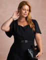 Vestido Midi  Cintura Com Fivela Preto