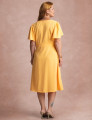 Vestido Midi Cintura Com Fivela Amarelo