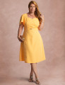 Vestido Midi Cintura Com Fivela Amarelo
