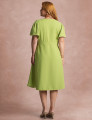 Vestido Midi  Cintura Com Fivela Verde