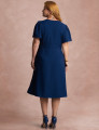 Vestido Midi Cintura Com Fivela Marinho