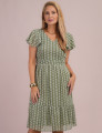 Vestido Midi Com Bordado Musgo