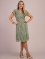 Vestido Midi Com Bordado Musgo