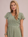 Vestido Midi Com Bordado Musgo