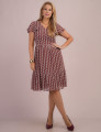 Vestido Midi Com Bordado Marrom