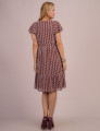 Vestido Midi Com Bordado Marrom