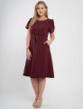 Vestido Midi Alfaiataria Com Pesponto Vinho