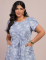 Vestido Curto Alfaiataria Com Textura Bolso Azul