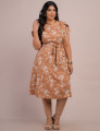 Vestido Curto Alfaiataria Com Textura Bolso Marrom 