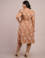 Vestido Curto Alfaiataria Com Textura Bolso Marrom 