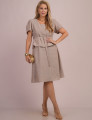 Vestido Midi Decote Princesa Marrom