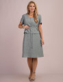 Vestido Midi Decote Princesa Cinza