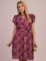 Vestido Midi Com Cinto Vinho