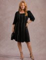 Vestido Midi Com Vivo Preto
