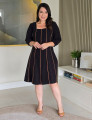 Vestido Midi Com Vivo Preto