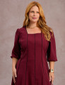 Vestido Midi Com Vivo Vinho