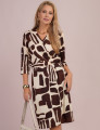 Vestido Midi Estampado Marrom