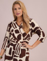 Vestido Midi Estampado Marrom