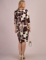 Vestido Midi Estampado Marrom