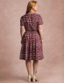 Vestido Midi Estampado Saia Rodada Vinho
