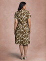 Vestido Midi Estampado Com Botões Na Pala Verde