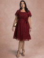 Vestido Midi Com Cinto Vinho 