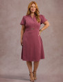 Vestido Midi Cintura Com Fivela Vinho 