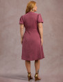 Vestido Midi Cintura Com Fivela Vinho 