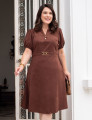 Vestido Midi Cintura Com Fivela Marrom