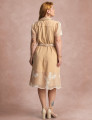Vestido Curto Bordado Bege