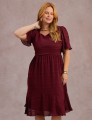 Vestido Curto Decote Princesa Vinho 