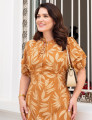 Vestido Midi Estampado Tubinho Bege 