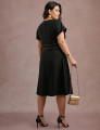 Vestido Midi Com Vivo Frente Preto