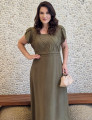 Vestido longo Cruzado Na Blusa Musgo