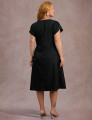 Vestido Mid Com Pesponto Preto