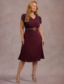 Vestido Mid Com Pesponto Vinho 