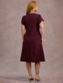 Vestido Mid Com Pesponto Vinho 