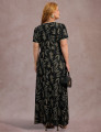 Vestido Longo Estampado Preto