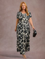 Vestido Longo Estampado Bege 