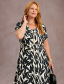 Vestido Longo Estampado Bege 