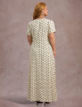 Vestido Longo Estampado Poá Bege 