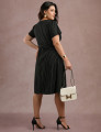 Vestido Midi Risca De Giz Preto