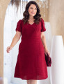 Vestido Midi Decote Princesa Com Botão Vinho
