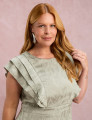 Vestido Midi Com Babados Verde 