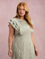 Vestido Midi Com Babados Verde 