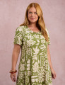 Vestido Longo Estampado Com Bolso Verde 