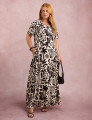 Vestido Longo Estampado Com Bolso Off-White 