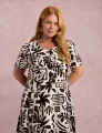 Vestido Longo Estampado Com Bolso Off-White 