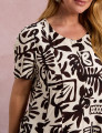 Vestido Longo Estampado Com Bolso Off-White 
