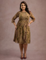 Vestido Midi Flocado Com Trança Musgo